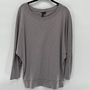 CYNTHIA ROWLEY Modal Gray Heather Batwing Top, L